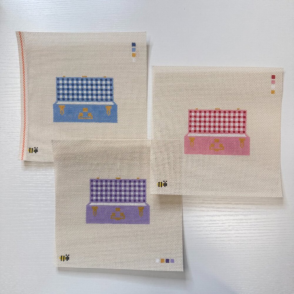 Gingham Needlepoint Trunk